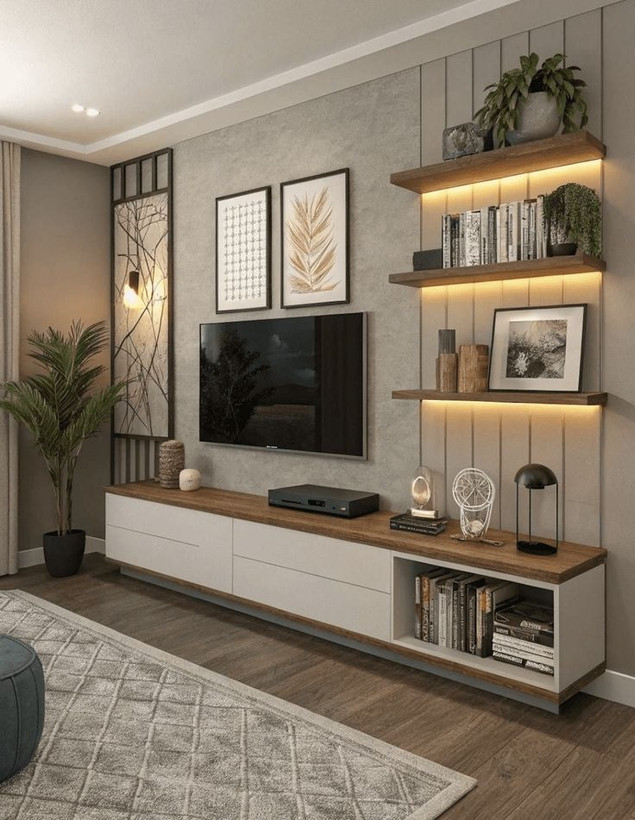تی وی وال کابینت مدرن نئوکلاسیک (قیمت ۹۵ت)